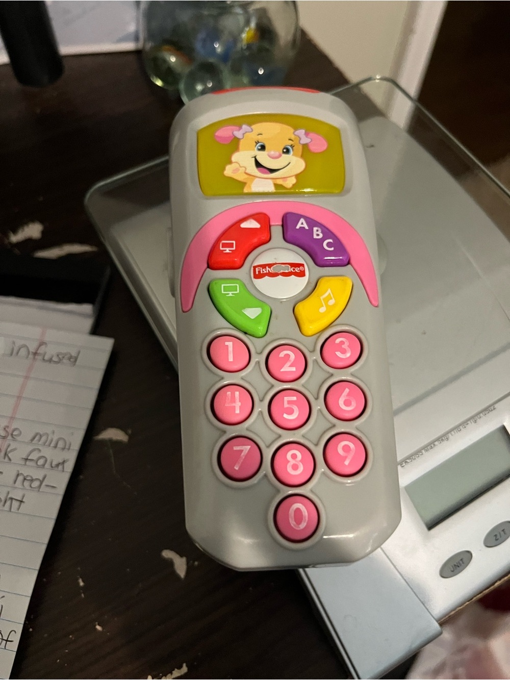 Fisher-Price Pink, Gray and Yellow Interactive Toy Remote